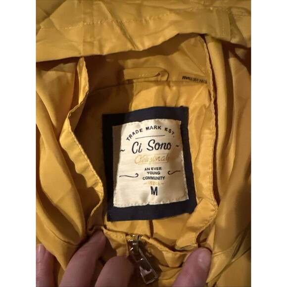 Ci Sono Women’s Medium Yellow Rain Jacket Windbreaker Lightweight Mustard Zipper - Picture 5 of 12